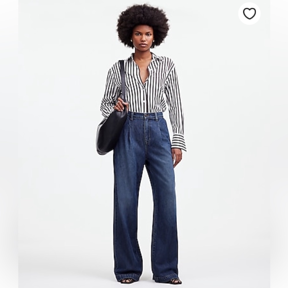 Madewell NWT The Harlow Wideleg Jean in Fieldale wash sz 26 regular